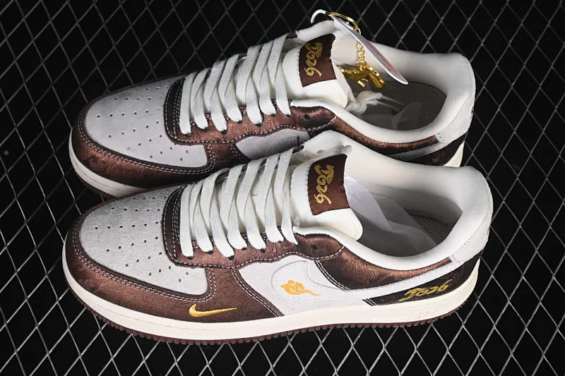 All categories Nk Air Force 1 Air Force series Nk Air Force 1 Low Air Force low-top Nike Air Force 1'07 Low Year of the Horse limited white brown Chinese style Air Force 1 low-top casual sneakers KD1688-005